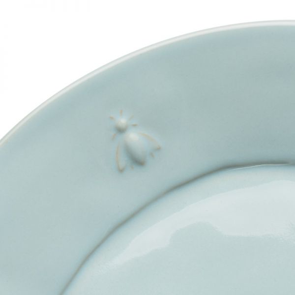 Набор из 4-х десертных тарелок Д 21,4 см, керамика, цвет голубой с пчелой, ABEILLE, La Rochere, 598163
